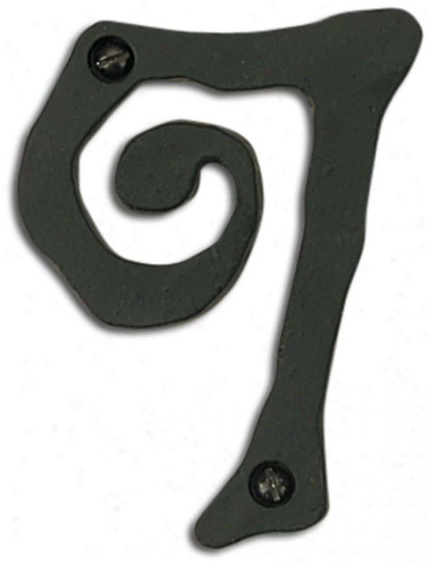 Large Scroll Black Finish House Number 7 (p3162)