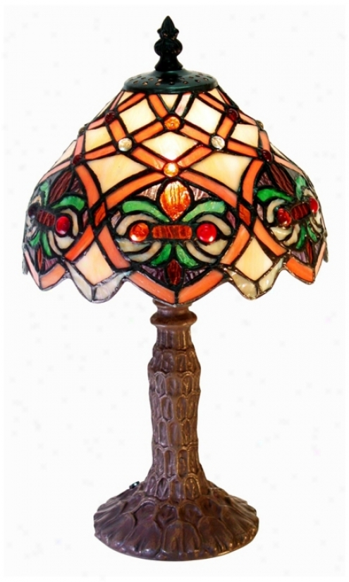 Lattice Tiffany Stylee Accent 14" High Tsble Lamp (j6811)