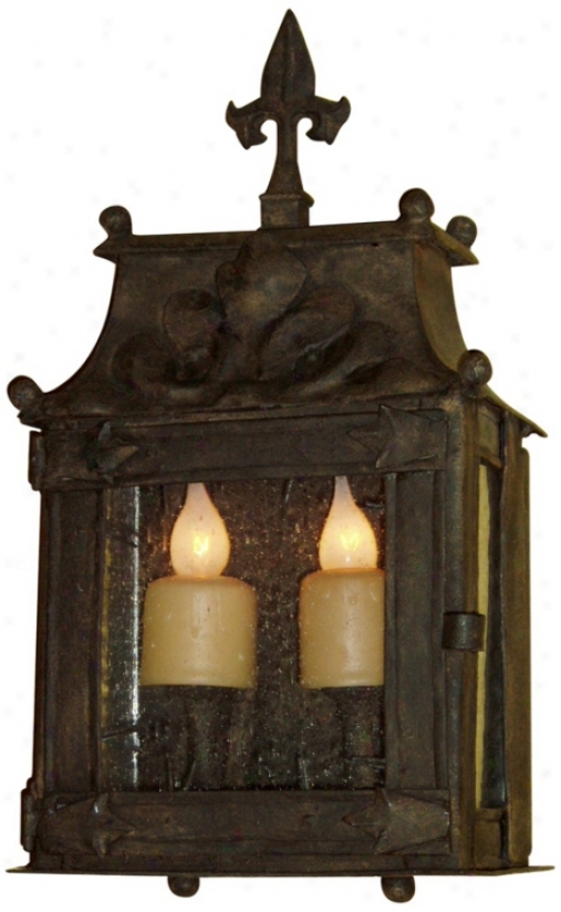 Laura Lee Fleur De Lis 2-light 17 1/2" High Wall Lantern (t3559)