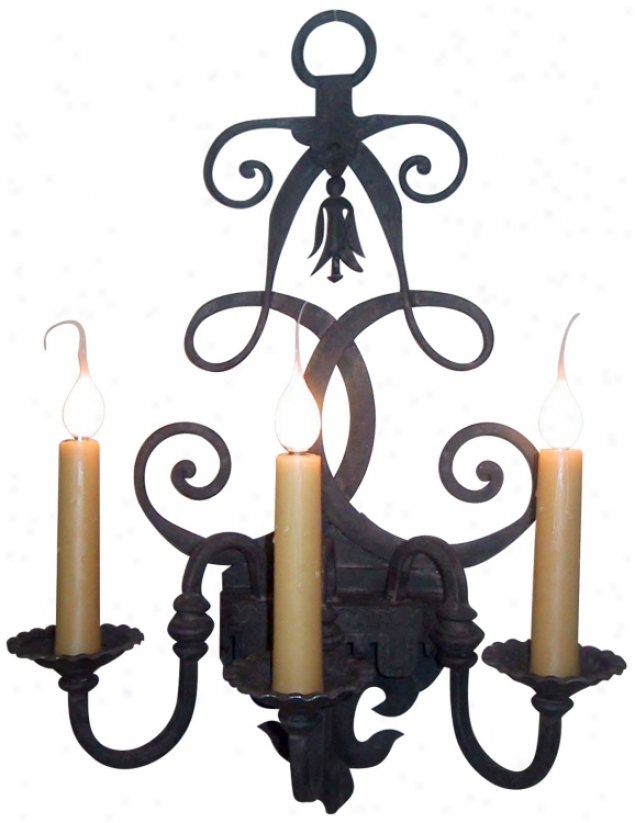 Laura Lee Fleur De Lis 3-light 26" High Wall Sconce (t3394)