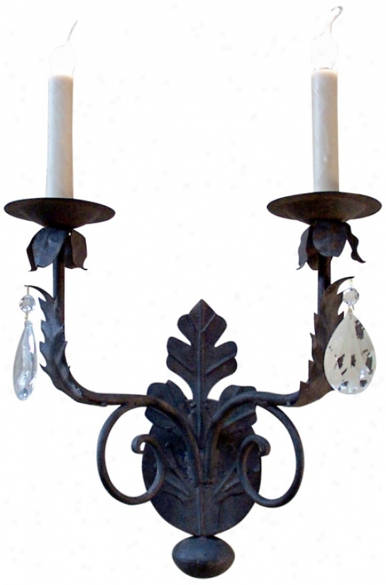 Laura Lee Michelle 2-light With Crystals Wall Sconce (t3393)