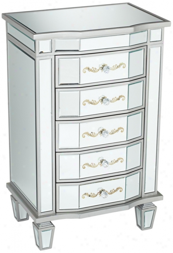 Laurel Floral Mirrored Breast Of Drawers (t8332)
