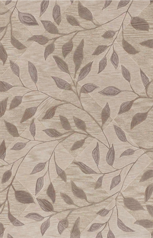 Leaf Texture Ivory 3'6"x5'6" Area Rug (j6333)