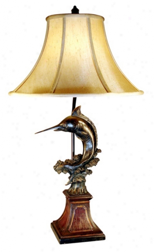 Leaping Marlin Fish Table Lamp (f6383)