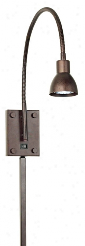 Led Bronze Gooseneck Plug-in Swing Arm Wall Lamp (72892)