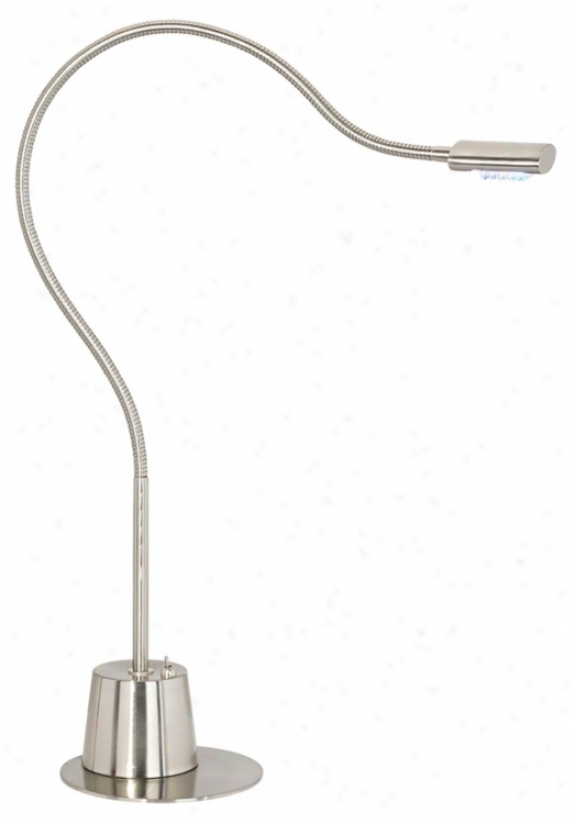 Led Extended Goosenecm Brushed Nickel Desk Lamp (49973)