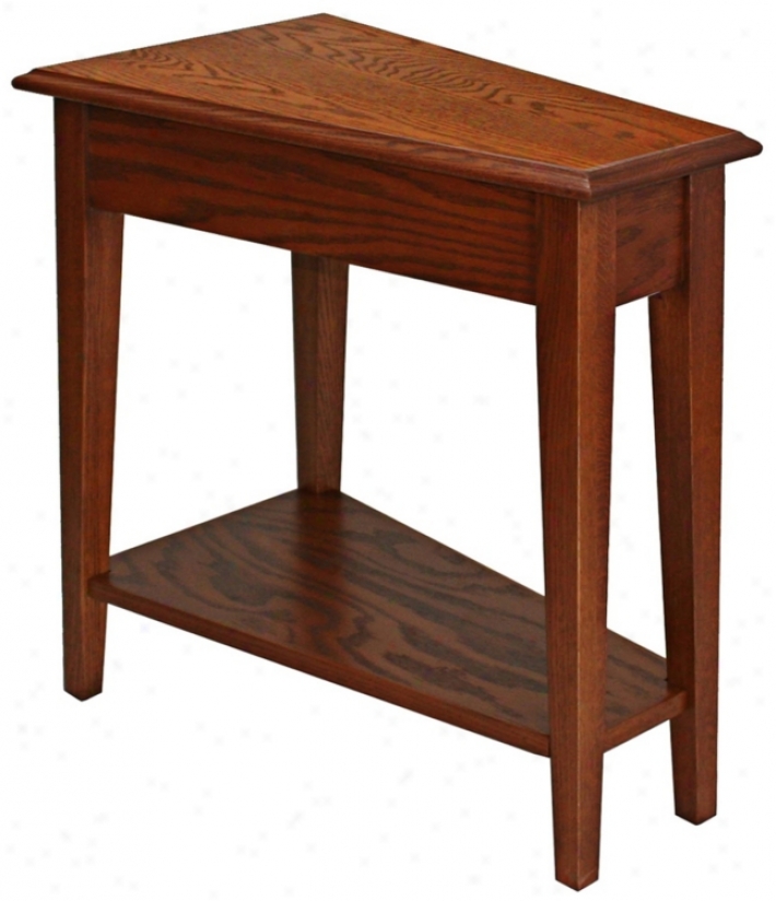 Leick Furniture Oak Finish Wedge Accent Table (p52242)