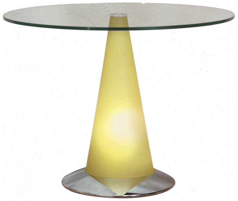 Lemon Rotation Glass Top Lighted Table (h8149)