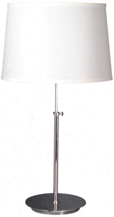 Lelsey Polished Nickel And White Shade Adjustable Table Lamp u(9252)