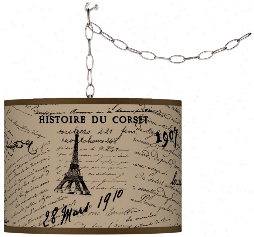 Letters To Paris Giclee Plug-in Swag Chandelier (f9542-u1748)