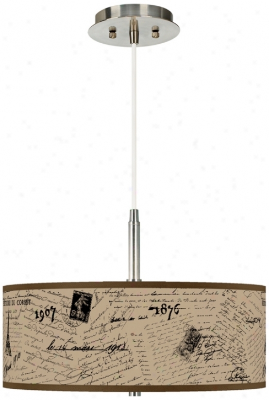 Letters To Paris Linen Giclee Pendant Chandelier (g9447-u1749)