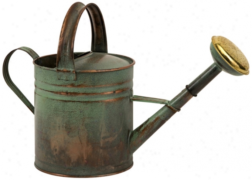 Leva Small Verdigris Copper Galvanized Waterihg Can (w1827)