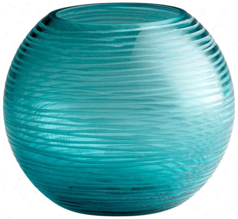 Libra Wwvelike Pattern Smwll Aqua Round Vase (u6972)