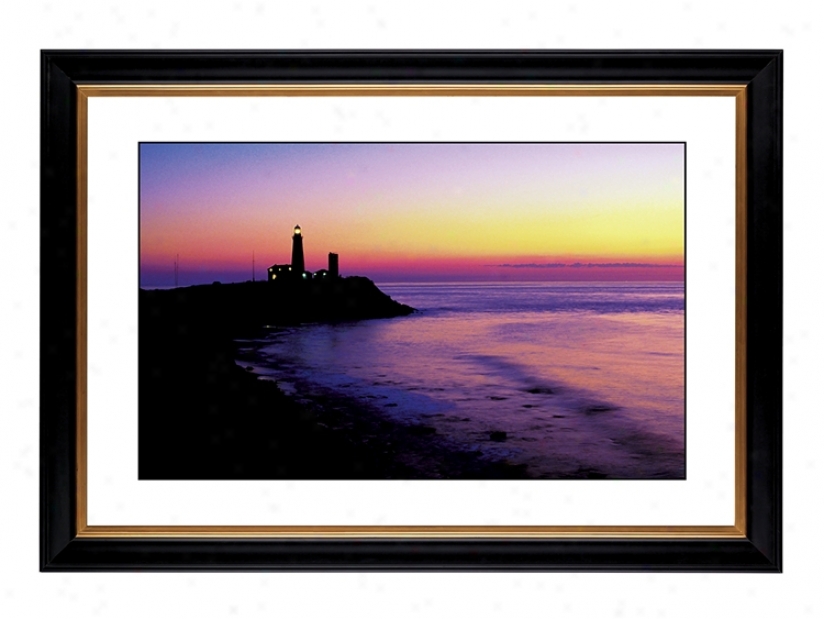 Lighthouse At Sunset Giclee 41 3/8" High Wall Art (54896-80384)