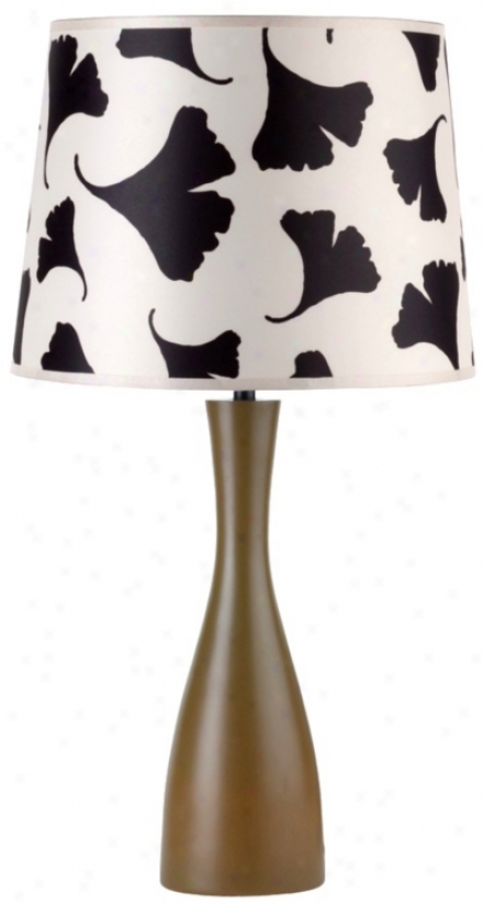 Lights Up! Black Ginko Shade Olive Oscar Table Lamp (t4448)