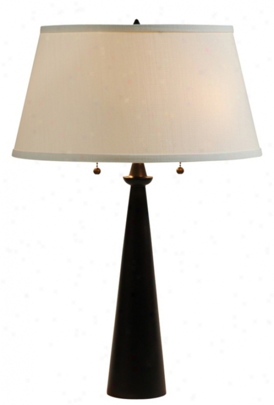 Lights Up! Dasan Bronze Table Lamp Ivory Ipanema Shade (99787)