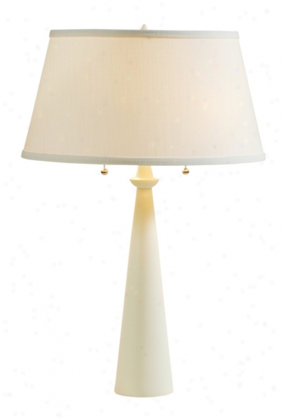 Lights Up! Dasan Ivory Table Lamp With Ipanema Shade (61083)