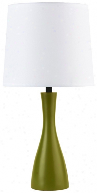 Lights Up! Linen Shade Grass Perfect Oscar Tabls Lamp (t3504)