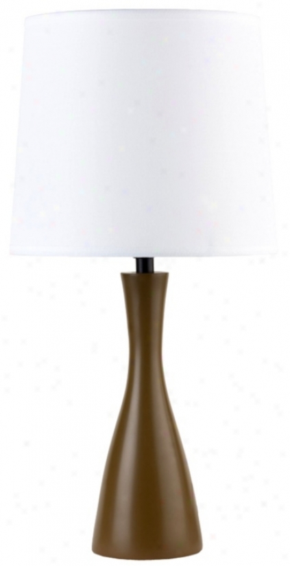 Lights Up! Linen Shade Olive Finish Oscar Table Lamp (t3523)