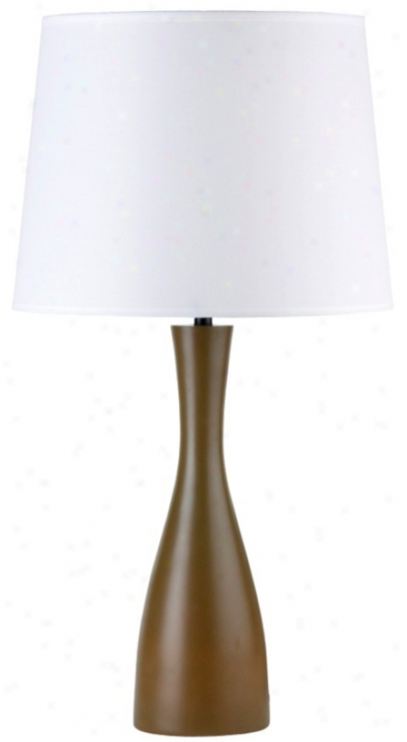 Lights Up! Linen Shade Olive Oscar 24" High Table Lamp (t3531)