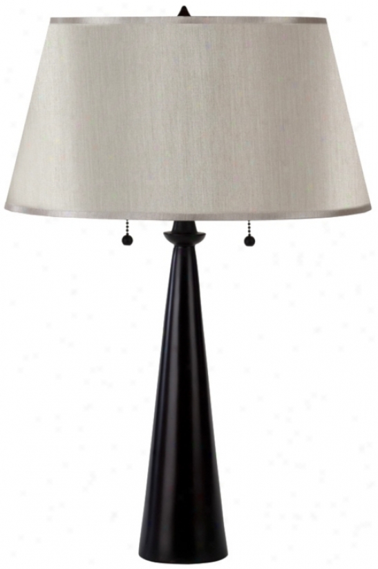 Lights Up! Silk Shade Nikki Antique Bronze Table Lamp (t5206)