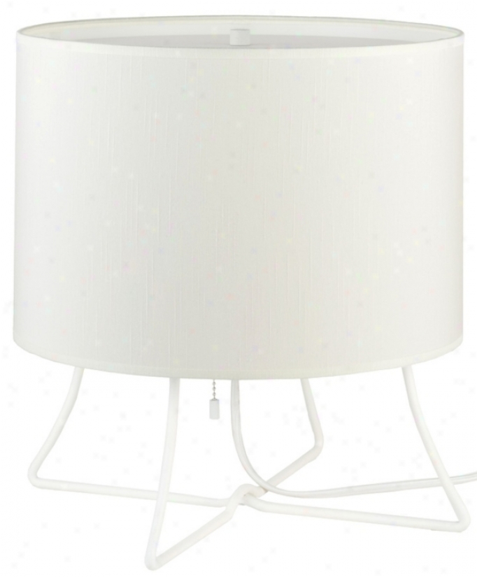 Lights Up! Virgil Low Ivory Ipanema Shade Accent Lamp (t6666)