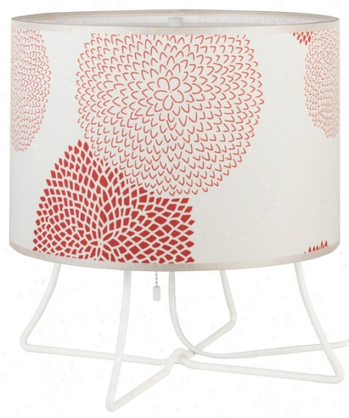 Lights Up! Virgil Low Red Mum Shade Accent Lamp (t6664)