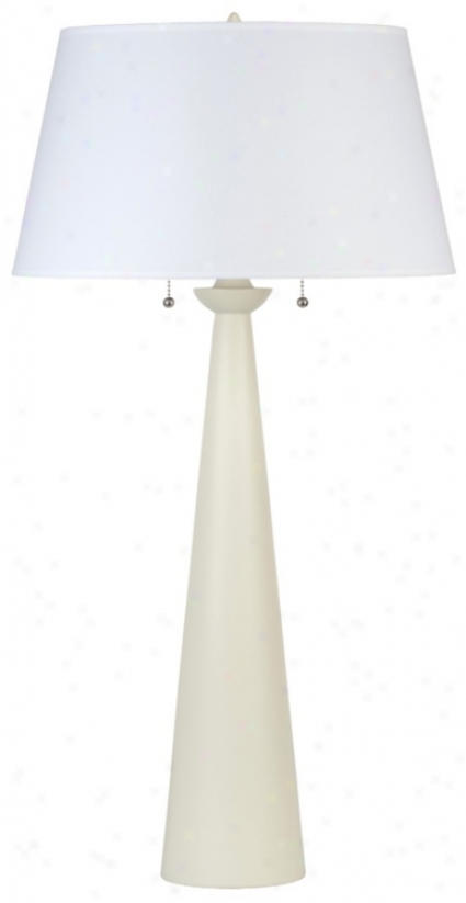 Lights Up! White Linen Shade Nikki Tall Ivory Table Lamp (t5192)