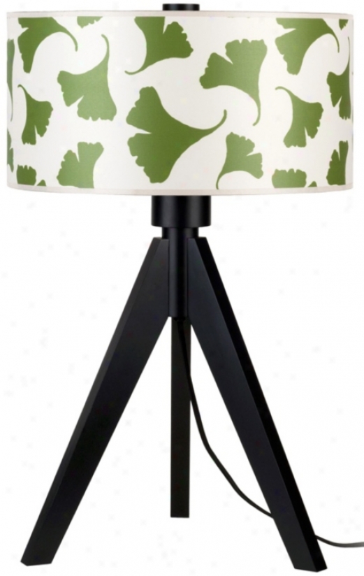 Libhts Up! Woody 28" Hgh Green Ginko Leaf Shade Table Lamp (t6051)