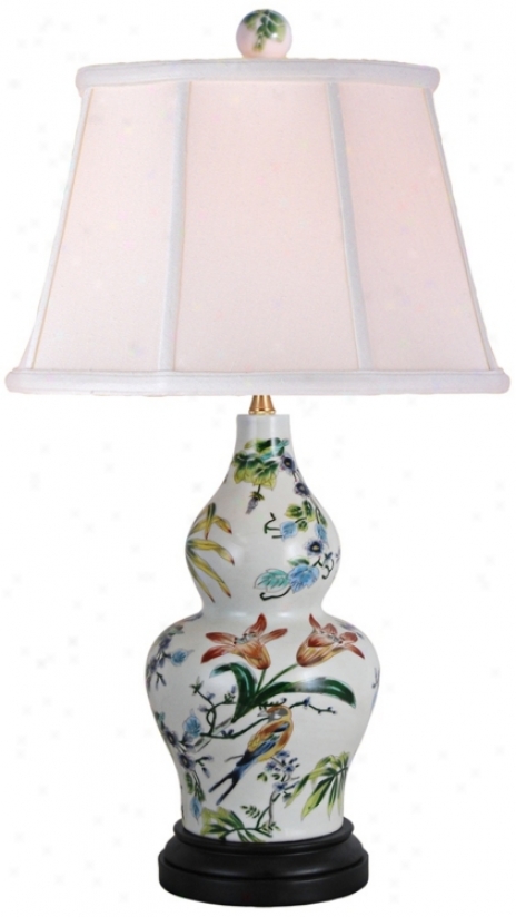 Lily Sculpted Vase Porcelain Table Lamp (v2504)