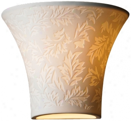 Limoges Collection Flared Leaves 6 3/4" High Wall Sconce (f6908)