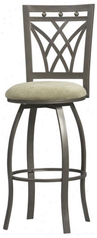 Linon Crown Back 24" High Swivel Counter Bar Stool (m9546)