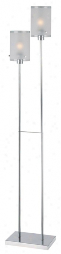 Lite Source Baleno Two -tier Frosted Glass Floor Lamp (k6566)