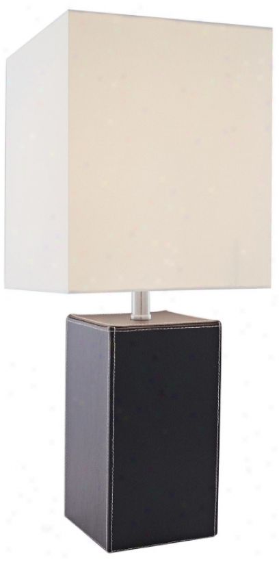 Lite Source Black Leather Accent Table Lamp (f6604)