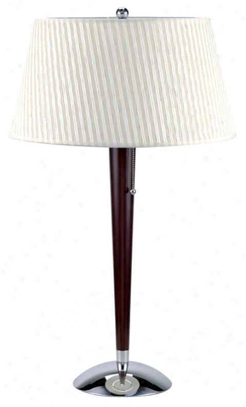 Lite Source Cherry Wood Bat Table Lamp (94855)