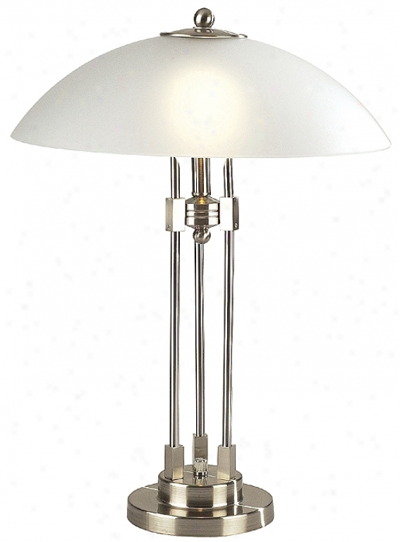 Lite Source Dome Shade Brushed Harden Contemporary Table Lamp (89454)