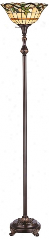 Lite Source Kyleigh Tiffny Diction Glass Torchiere Floor Lamp (v9538)