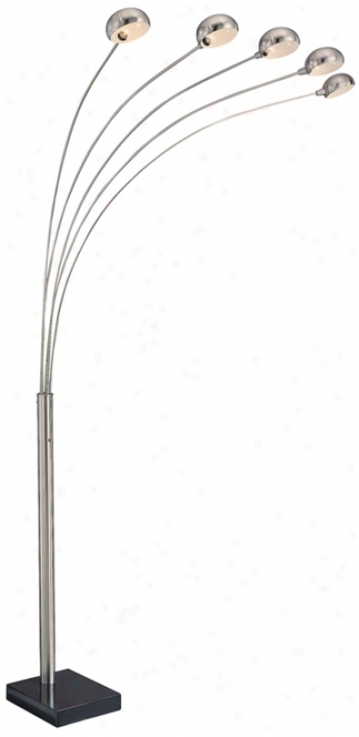 Lite Source Multi-lite 5-arm Polished Steell Arc Floor Lamp (v1253)