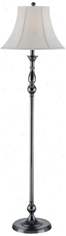 Lite Source Off-white Bell Shade Gunmetal Floor Lamp (j9779)