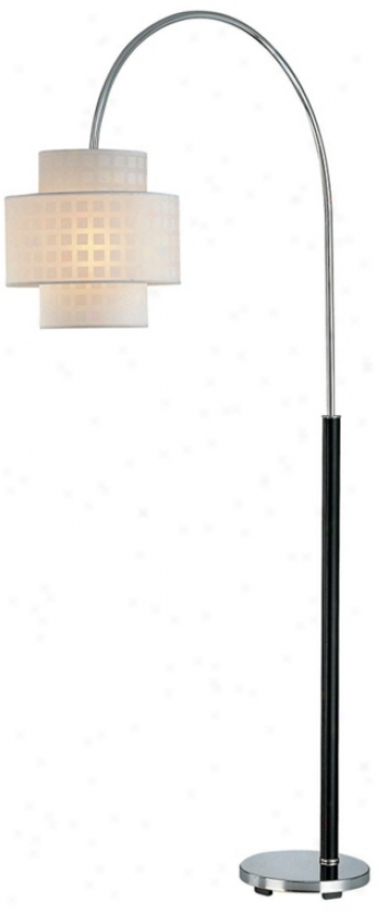 Lite Soource Olina Chrome And Leather Fold Arch Floor Lamp (k3422)