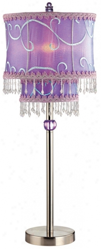 Lite Source Twin Tier Beaded Purple Lavender Table Lamp (g2410)