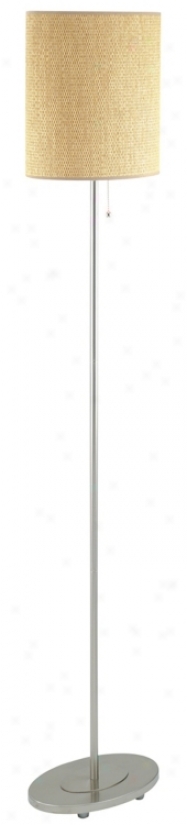 Lite Source Woven Rattan Shade Pole Floor Lamp (80634)