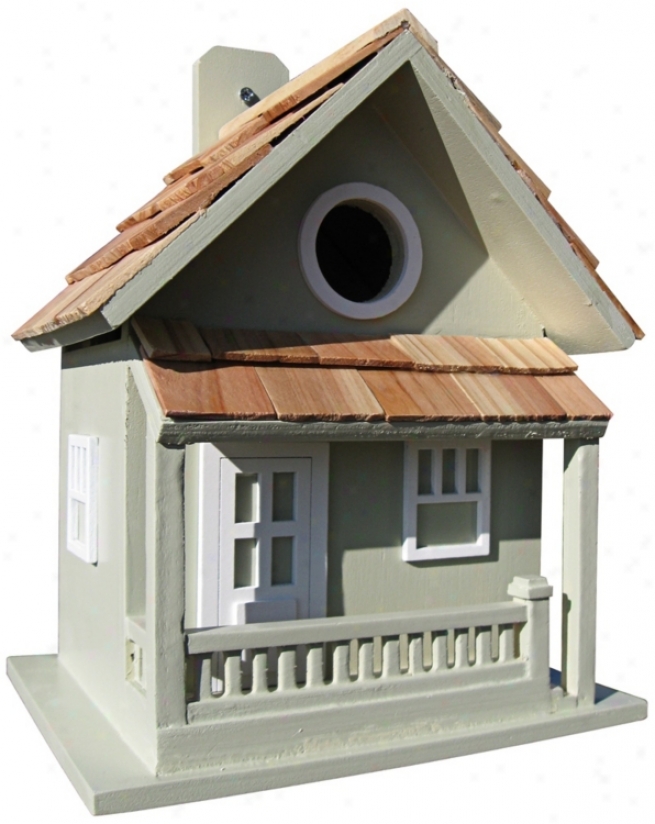 Miniature Hut Hand-painted Green Birdhouse (t3197)