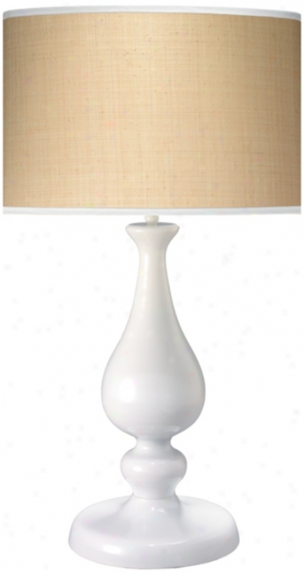 Lucky White Raffia Shade Table Lamp (p2194)