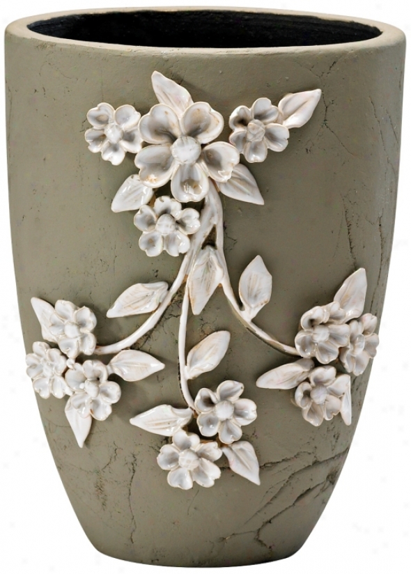 Lucy 10 1/4" Great Smoked Grey Decorative Planter (v0974)