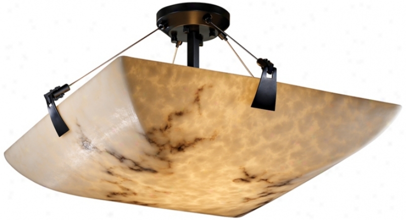 Lumenaria Faux Alabawter 18" Wide Semiflush Ceiling Light (k3508)