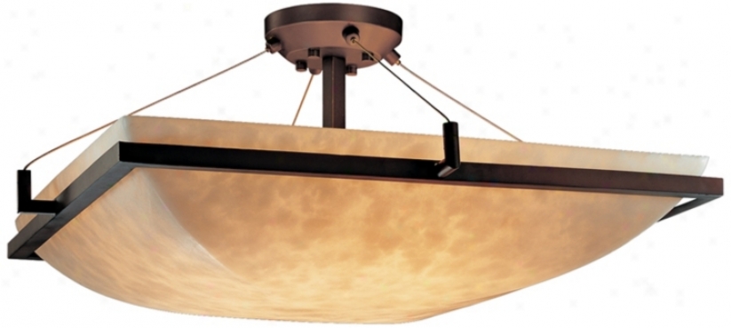 Lumenaria Faux Alabaster 24" Wide Semiflush Ceiling Light (k5311)