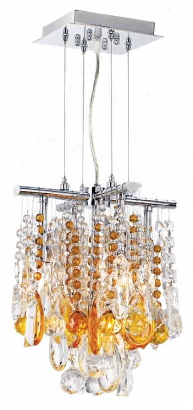 Luminous 11" Wide Amber And Clear Crystal Chandelier (26970-00829-00829)