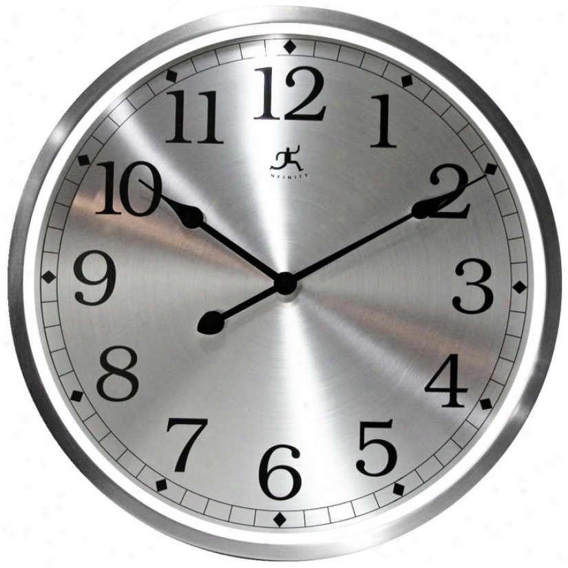 Luminous 23 1/2" Round Aluminum Framed Wall Clock (0w999)
