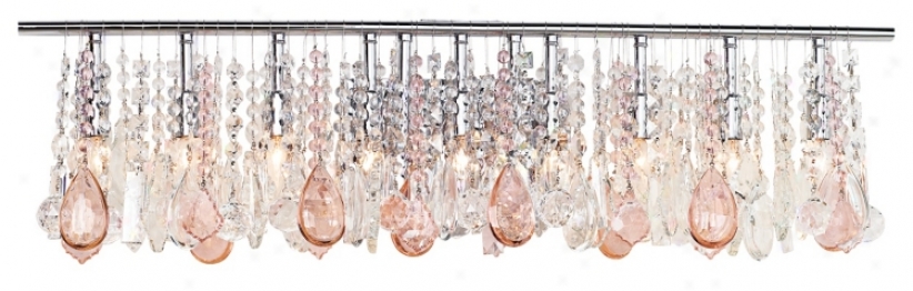 Luminous Pink And Clear Crystal 36" Wide Bathroom Fixture (33780-00851-00851)